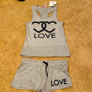 2 Piece Racerback tank & short pajama set
